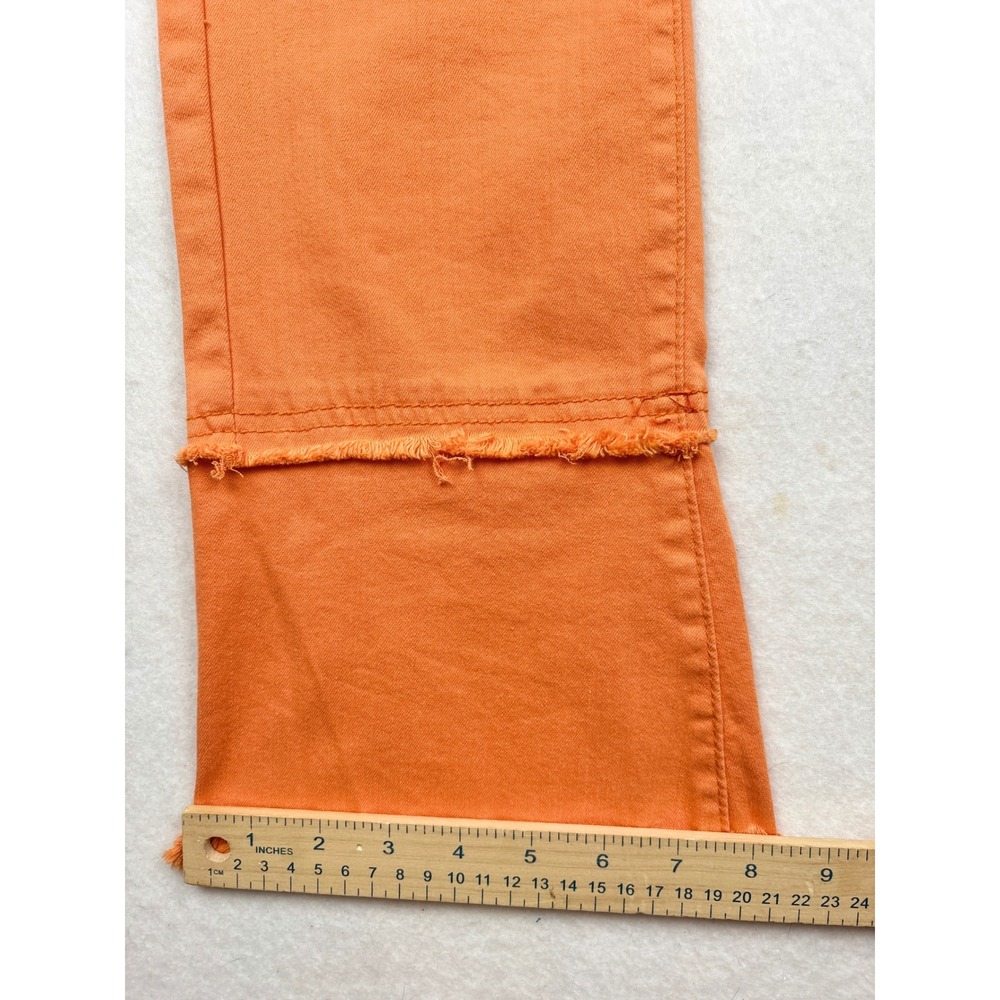 A.Z.I. Fringe Hem Jeans Womens 10 Straight Leg Cropped Statement Denim - Picture 6 of 9